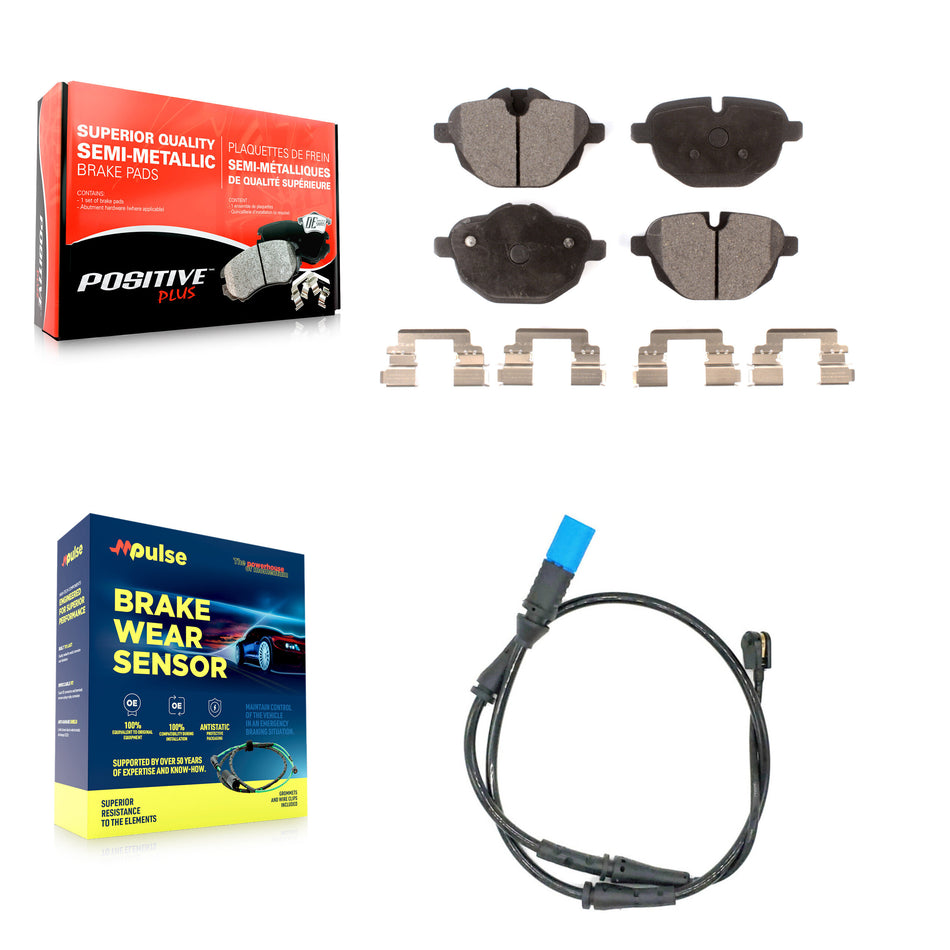 Rear Semi-Metallic Disc Brake Pads And Wear Sensors Kit For BMW X3 KPW-101003