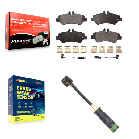 Rear Semi-Metallic Brake Pad & Extra Wear Sensor Kit For Mercedes-Benz Sprinter 3500 2500 KPW-101011