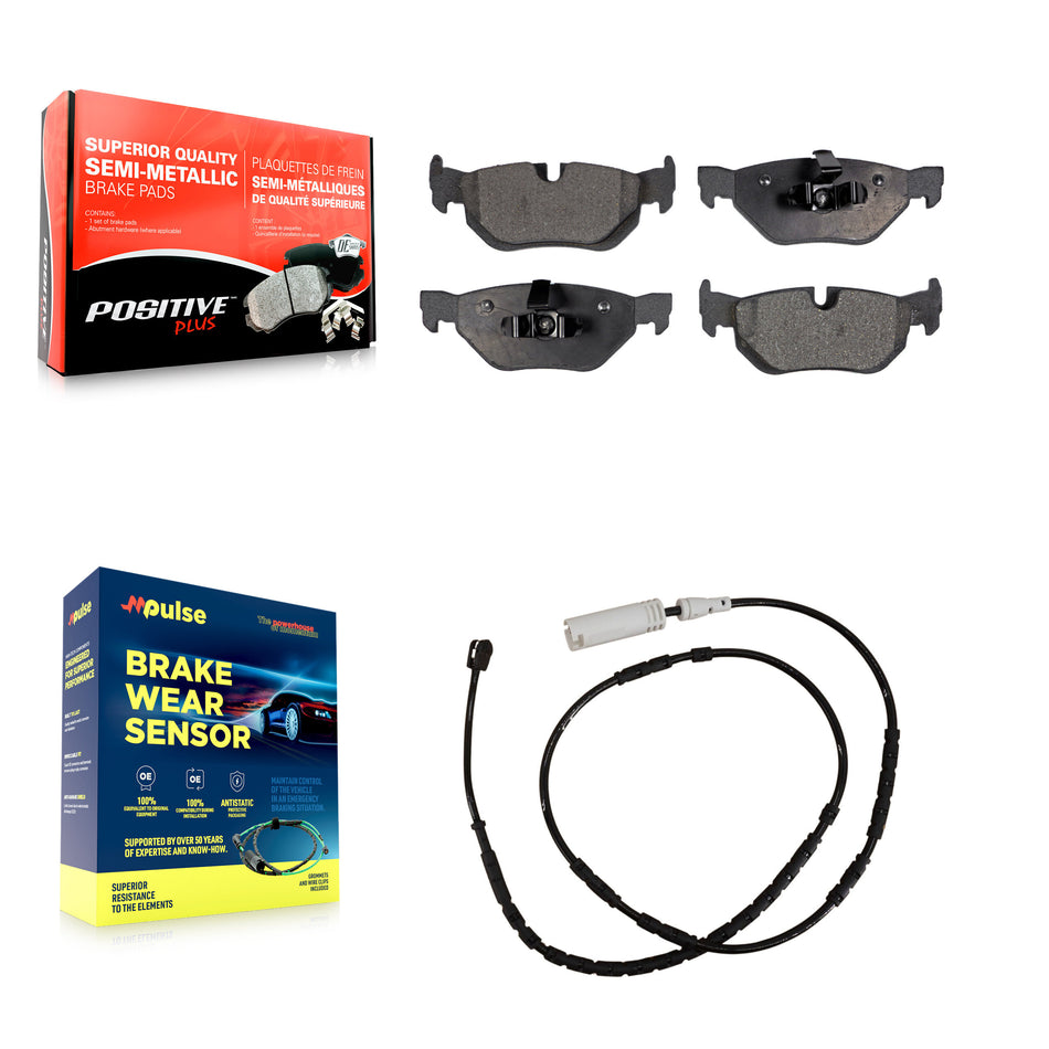 Rear Semi-Metallic Disc Brake Pads And Wear Sensors Kit For BMW X1 KPW-101014