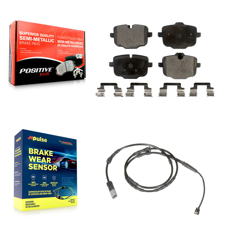 Rear Semi-Metallic Disc Brake Pads And Wear Sensors Kit For 2012 BMW X3 From 10 11 KPW-101023