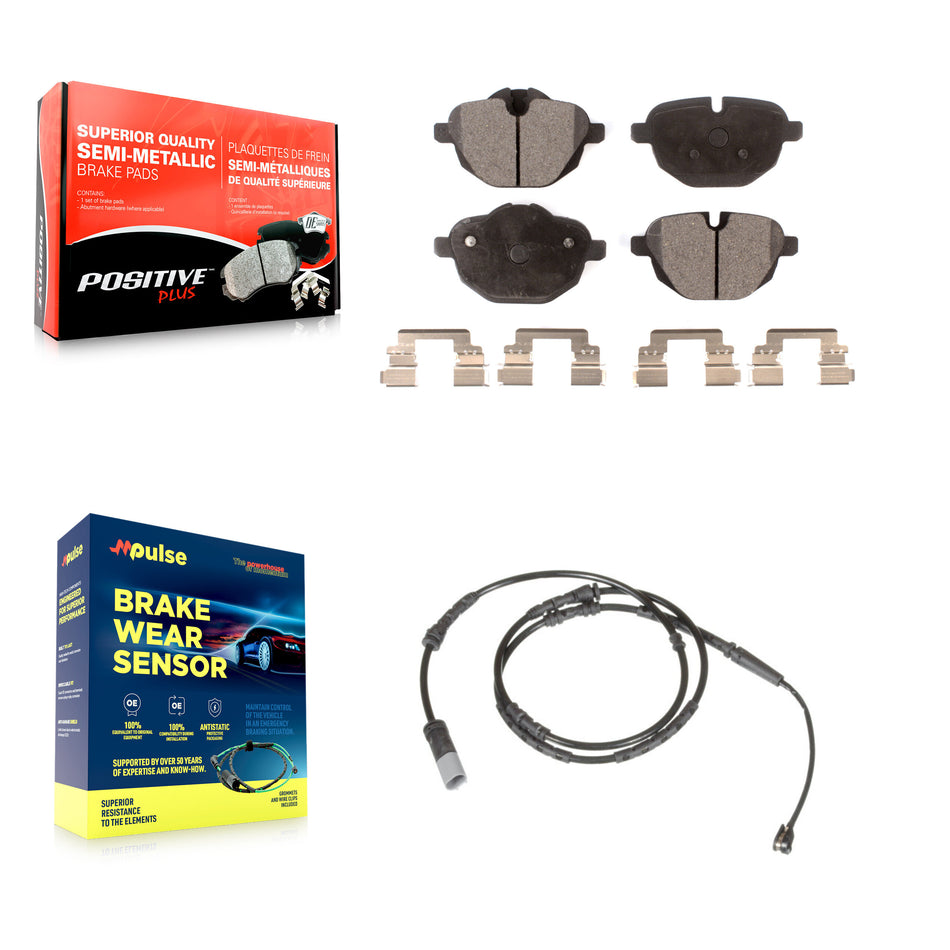Rear Semi-Metallic Disc Brake Pads And Wear Sensors Kit For BMW X3 X4 KPW-101024