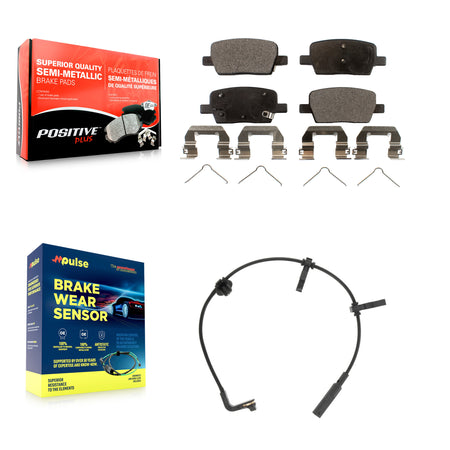 Rear Semi-Metallic Disc Brake Pads And Wear Sensors Kit For Cadillac CT6 KPW-101026