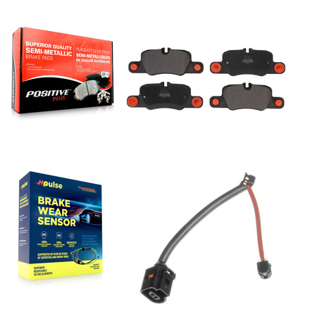 Rear Semi-Metallic Disc Brake Pads And Wear Sensors Kit For Porsche Panamera KPW-101028