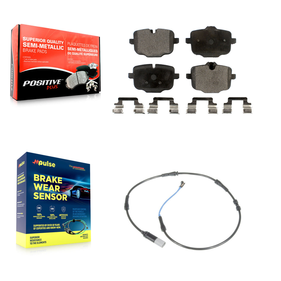 Rear Semi-Metallic Brake Pads Wear Sensor Kit For BMW 550i xDrive 650i Gran Coupe 640i B6 KPW-101030