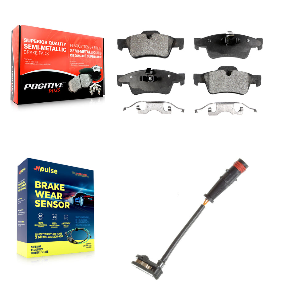 Rear Semi-Metallic Brake Pad & Wear Sensor Kit For Mercedes-Benz ML350 R350 G63 AMG GL450 KPW-101037