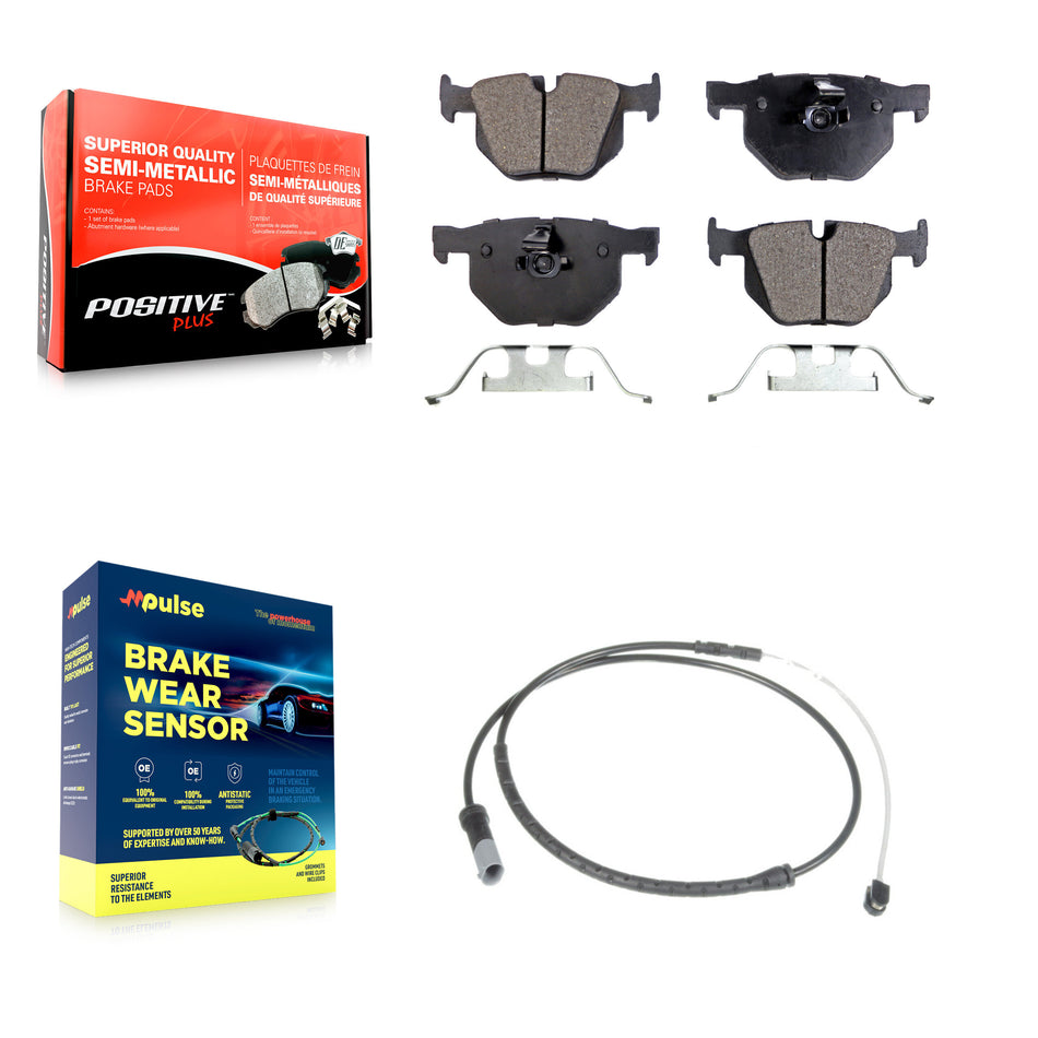 Rear Semi-Metallic Disc Brake Pads And Wear Sensors Kit For BMW X5 X6 KPW-101043
