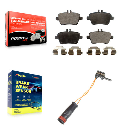 Rear Semi-Metallic Disc Brake Pads And Wear Sensors Kit For Mercedes-Benz SLK350 KPW-101053
