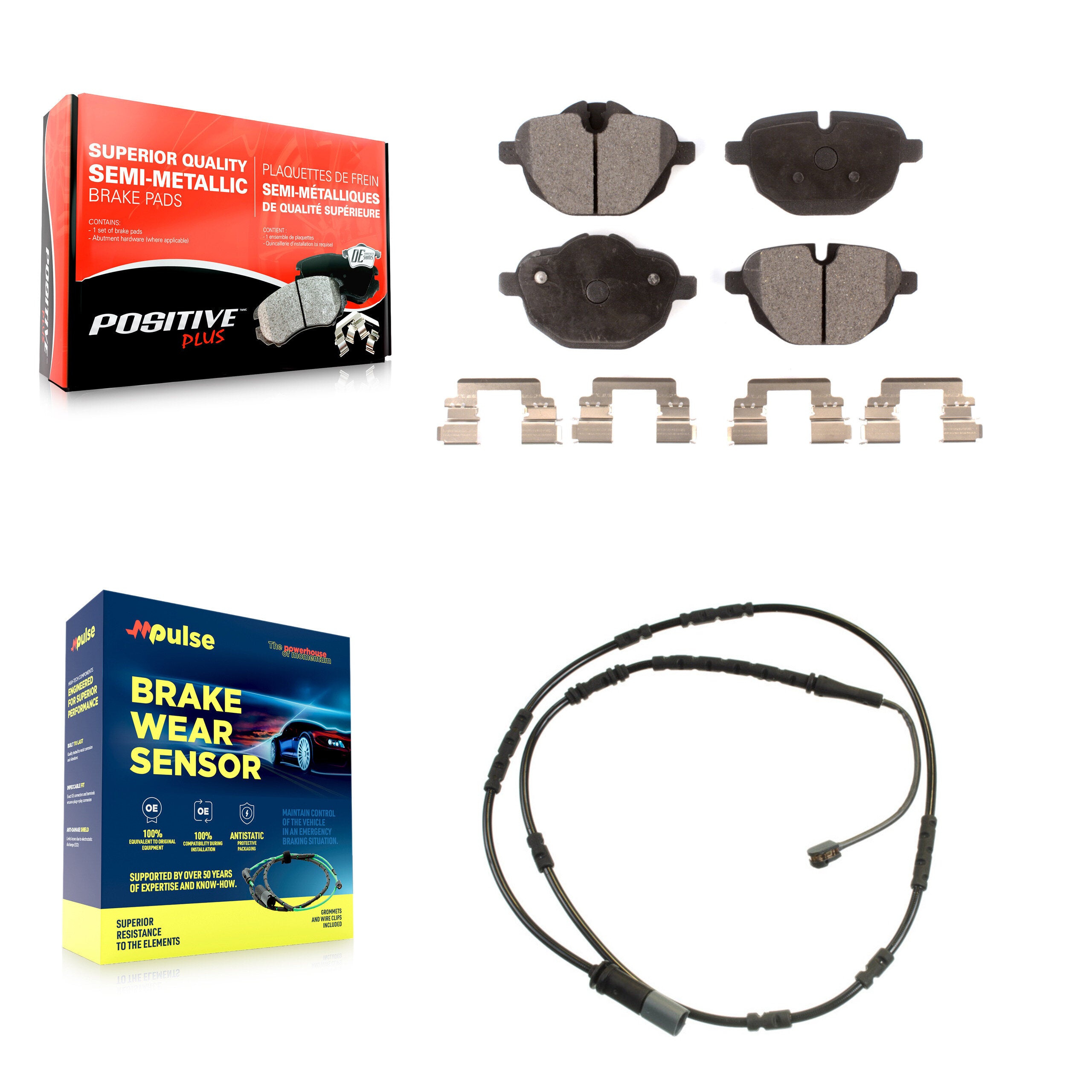 Rear Semi-Metallic Disc Brake Pads And Wear Sensors Kit For BMW i8 KPW-101058