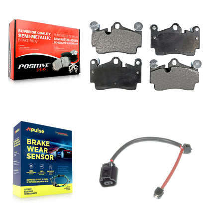 Rear Semi-Metallic Disc Brake Pads And Wear Sensors Kit For Porsche Cayenne KPW-101064