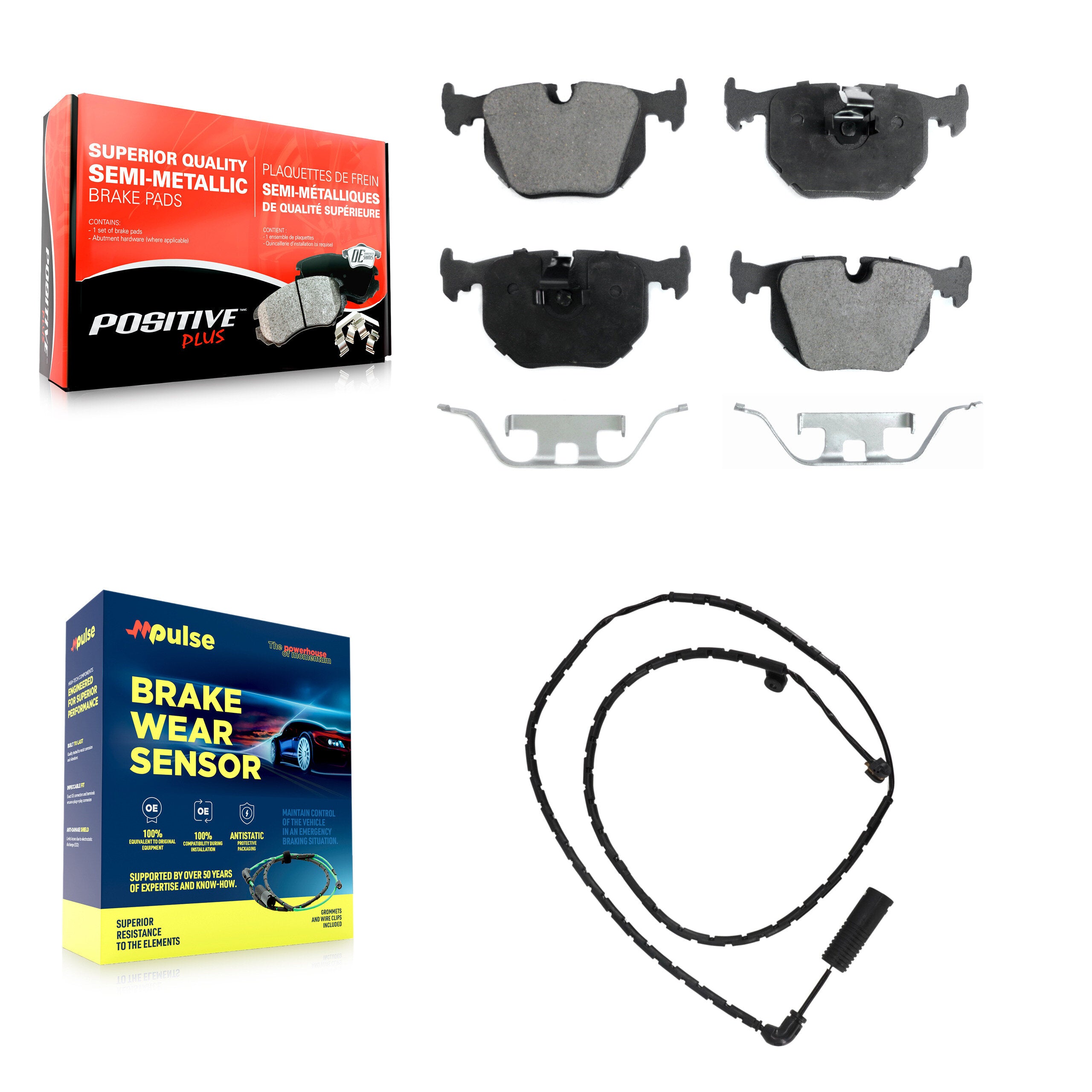 Rear Semi-Metallic Disc Brake Pads And Wear Sensors Kit For Land Rover Range KPW-101077