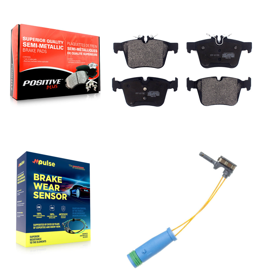 Rear Semi-Metallic Disc Brake Pads And Wear Sensors Kit For Mercedes-Benz C300 C400 C350e KPW-101083