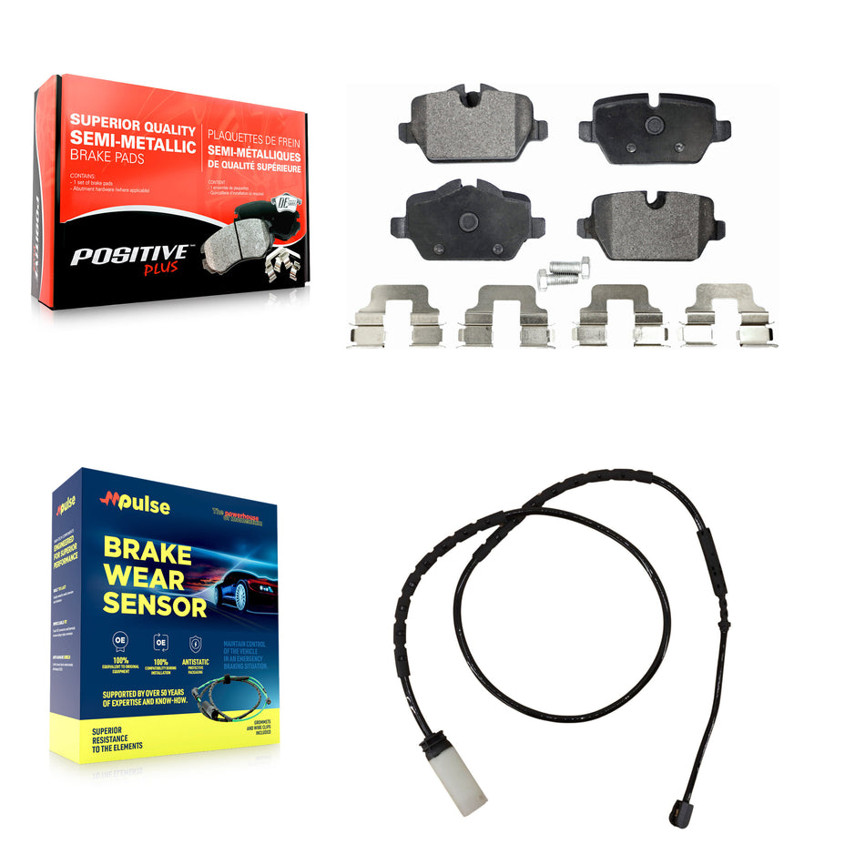 Rear Semi-Metallic Disc Brake Pads And Wear Sensor Kit For Mini Cooper Countryman Paceman KPW-101092