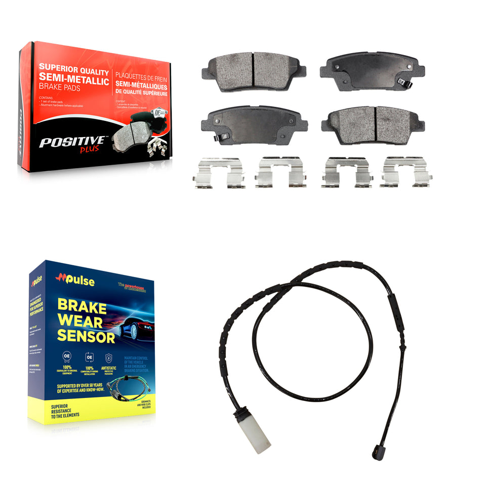 Rear Semi-Metallic Disc Brake Pads And Wear Sensor Kit For Mini Cooper Countryman Paceman KPW-101093