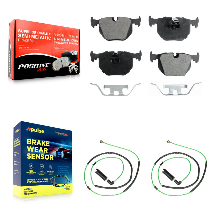 Rear Semi-Metallic Disc Brake Pad Wear Sensor Kit For BMW Z4 M Roadster Coupe with 3.2L KPW-101114