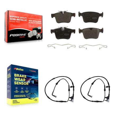 Rear Semi-Metallic Disc Brake Pads And Wear Sensors Kit For Jaguar XE XF KPW-101121