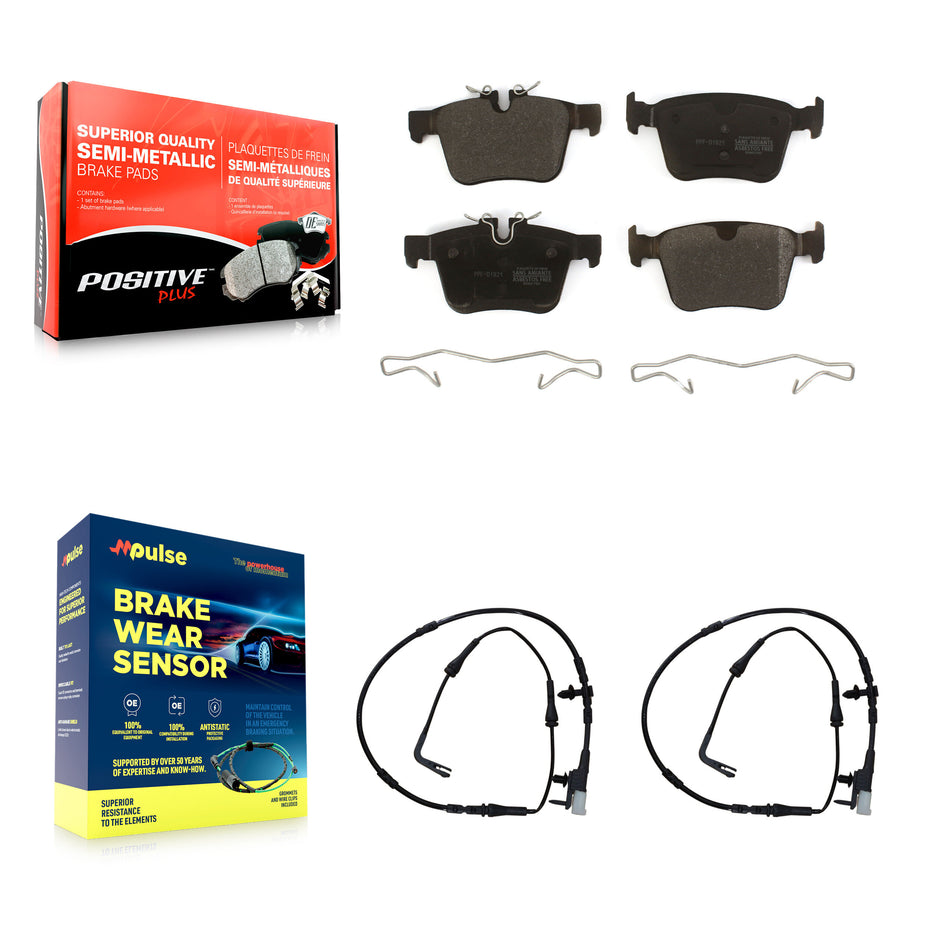Rear Semi-Metallic Disc Brake Pads And Wear Sensors Kit For Jaguar XE XF KPW-101121