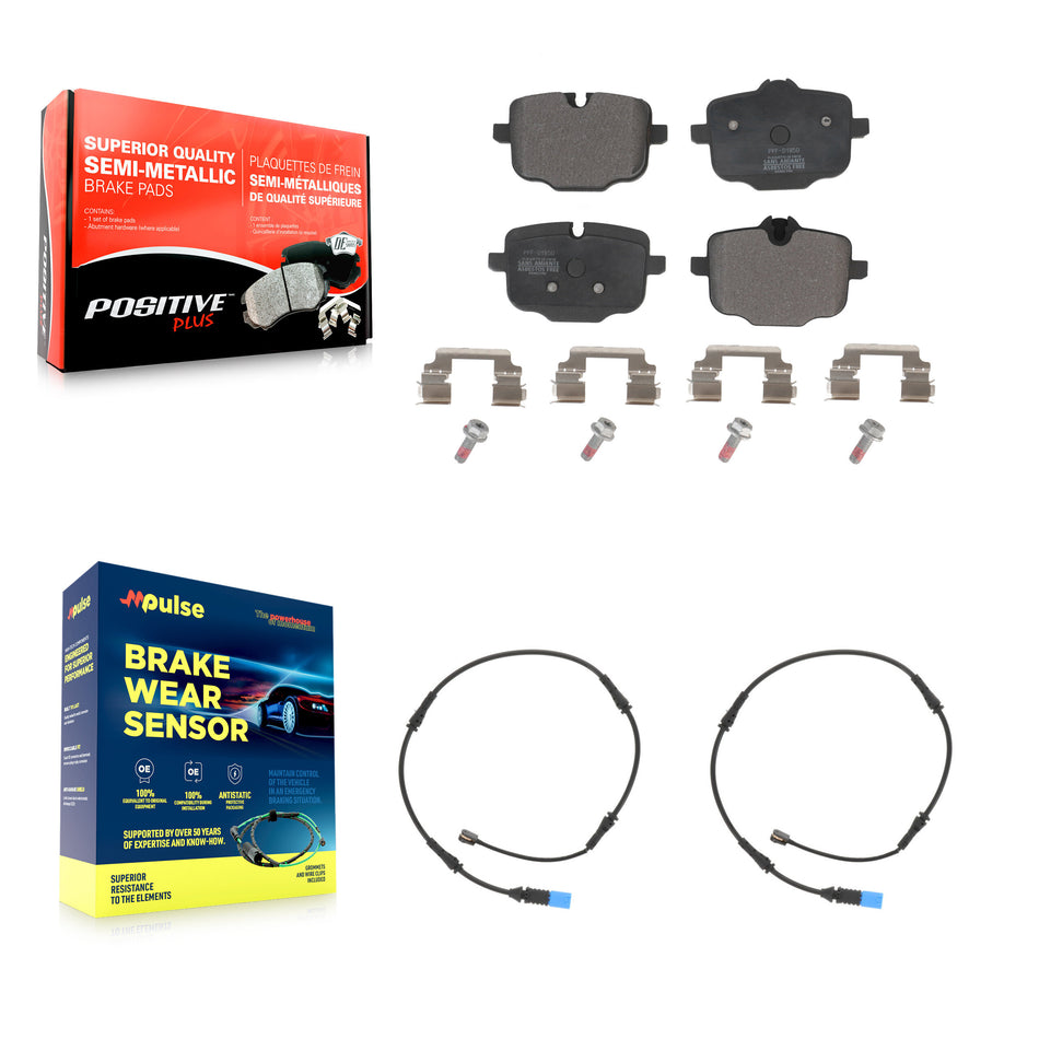 Rear Semi-Metallic Disc Brake Pads And Wear Sensors Kit For BMW X5 X7 X6 KPW-101123