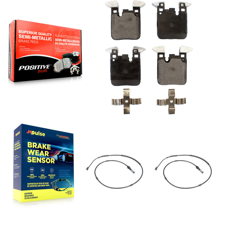 Rear Semi-Metallic Brake Pad Wear Sensor Kit For BMW 328i xDrive 330i 320i 335i 428i 340i KPW-101129