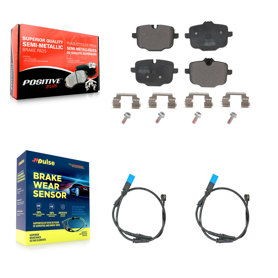 Rear Semi-Metallic Disc Brake Pads And Wear Sensors Kit For BMW X3 KPW-101138