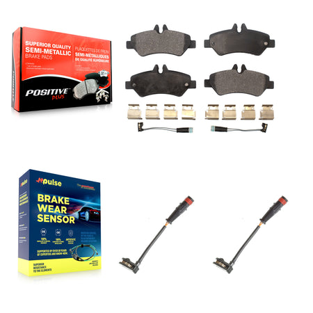 Rear Semi-Metallic Brake Pad & Extra Wear Sensor Kit For Mercedes-Benz Sprinter 2500 3500 KPW-101149