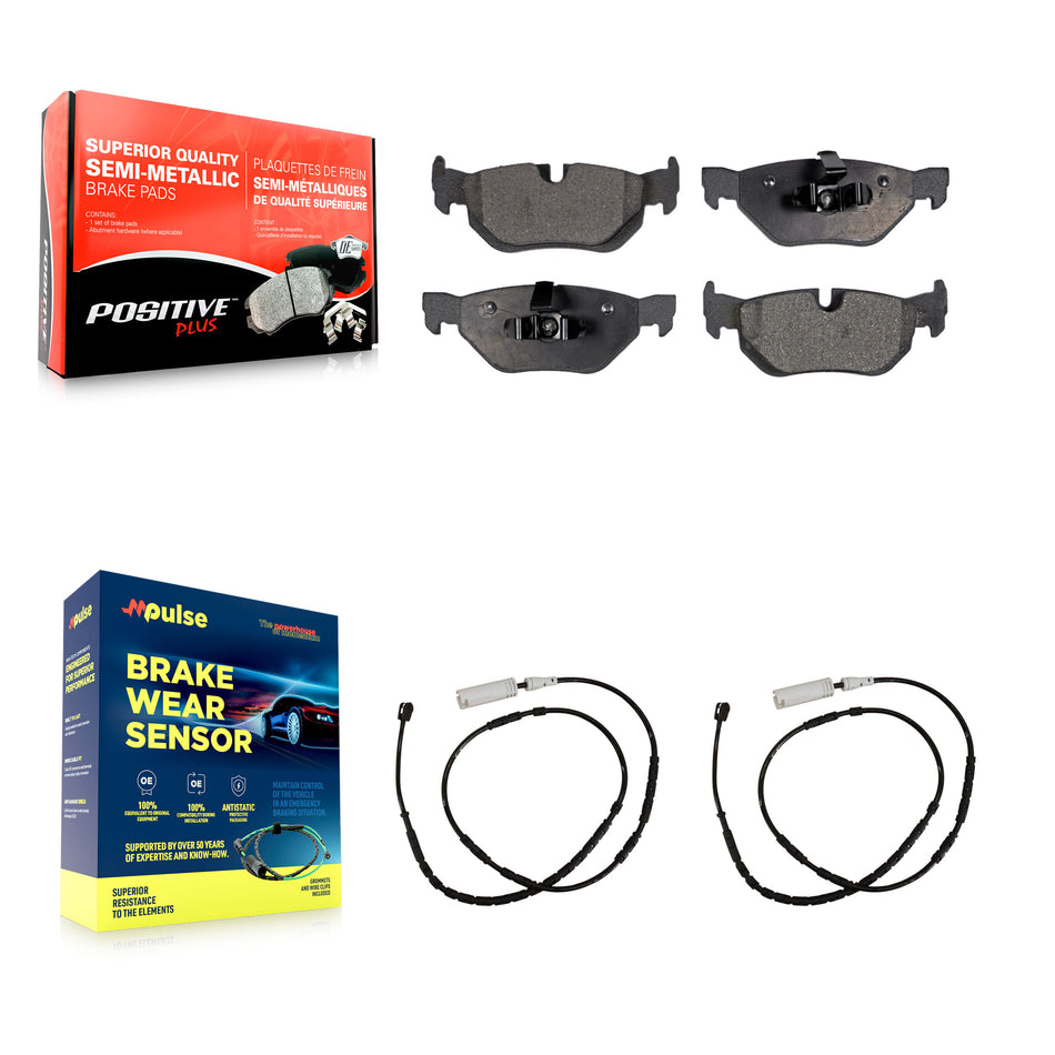 Rear Semi-Metallic Disc Brake Pads And Wear Sensors Kit For BMW X1 KPW-101150