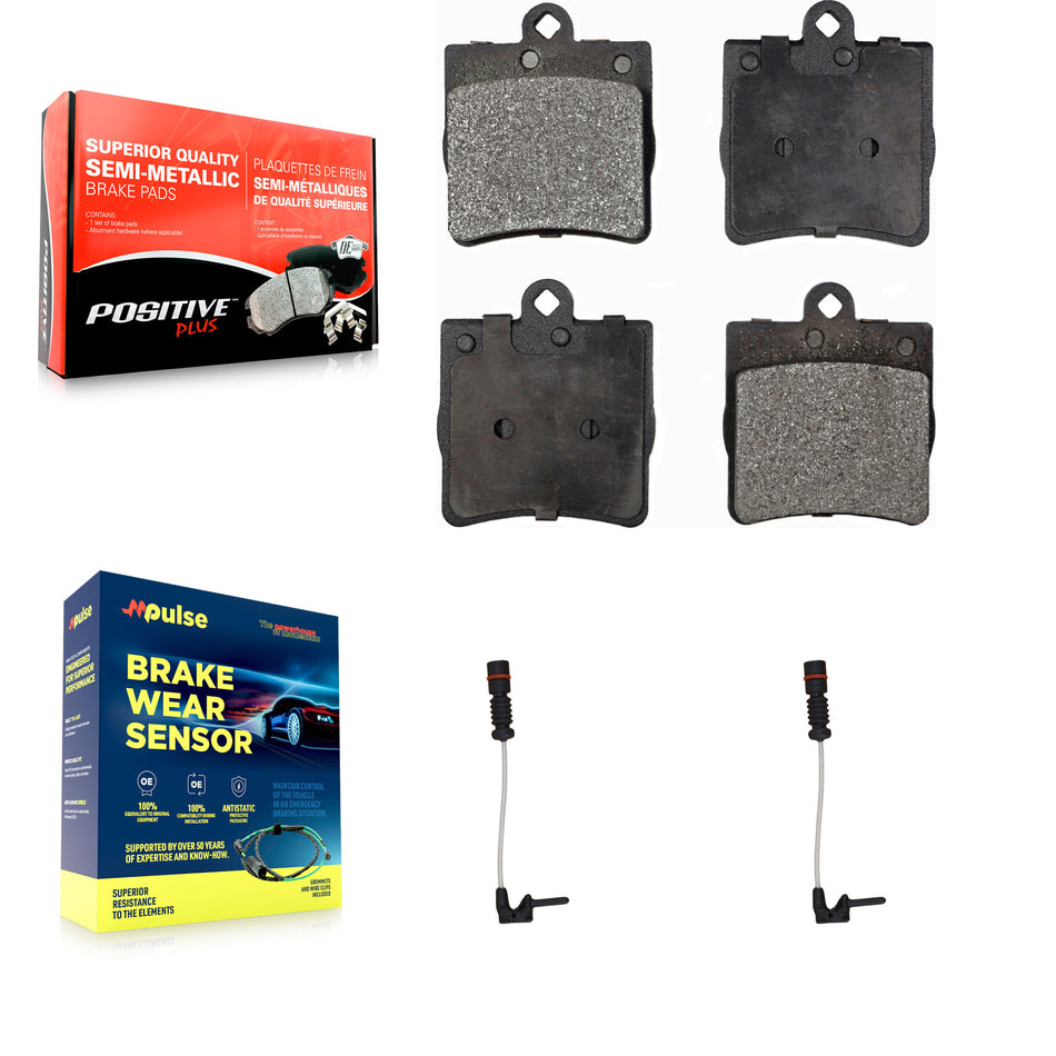 Rear Semi-Metallic Brake Pads Wear Sensor Kit For Chrysler Crossfire Mercedes-Benz SLK230 KPW-101155