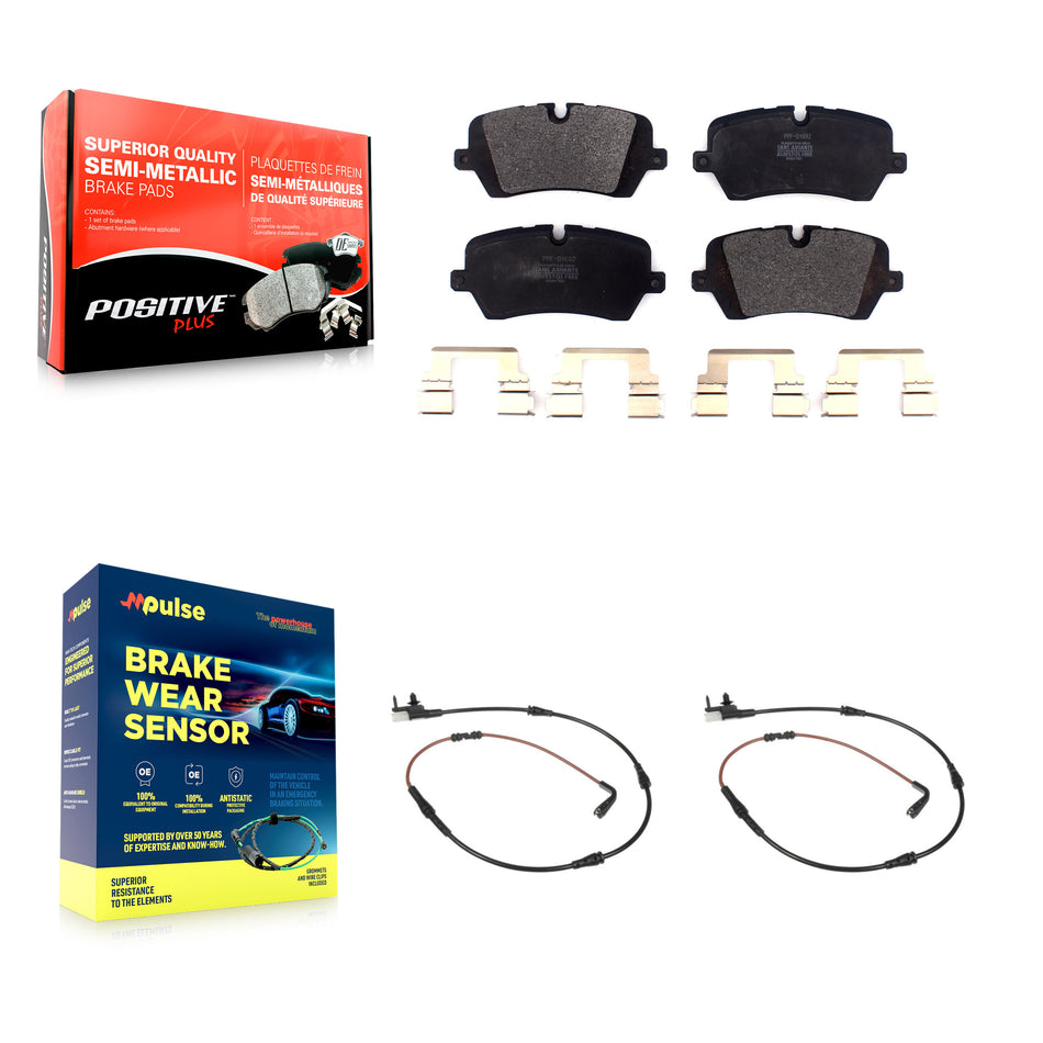 Rear Semi-Metallic Disc Brake Pads & Wear Sensor Kit For Land Rover Range Sport Discovery KPW-101161