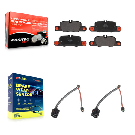 Rear Semi-Metallic Disc Brake Pads And Wear Sensors Kit For Porsche Panamera KPW-101164