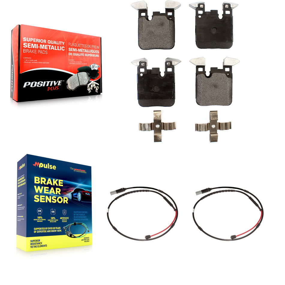 Rear Semi-Metallic Disc Brake Pads And Wear Sensors Kit For BMW M3 M2 KPW-101170