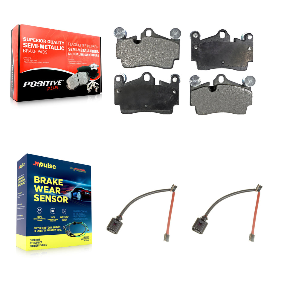 Rear Semi-Metallic Disc Brake Pads Wear Sensor Kit For Audi Q7 Porsche Cayenne Volkswagen KPW-101201