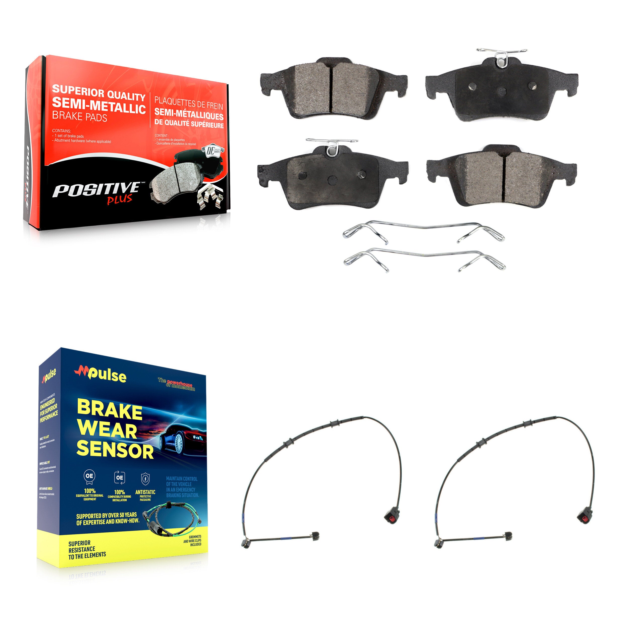 Rear Semi-Metallic Brake Pad Wear Sensor Kit For Jaguar XK XKR 4.2L with Disc rear brakes KPW-101202