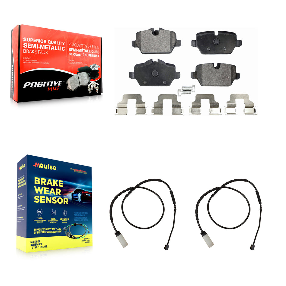 Rear Semi-Metallic Disc Brake Pads And Wear Sensor Kit For Mini Cooper Countryman Paceman KPW-101228