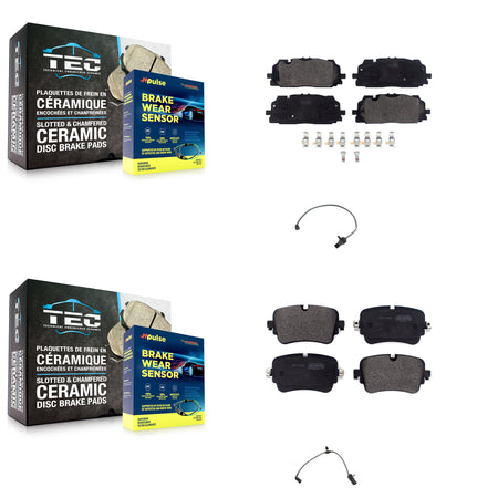 Front Rear Semi-Metallic Disc Brake Pads And Wear Sensors Kit For Audi Q7 Q8 A8 Quattro KPW-101243
