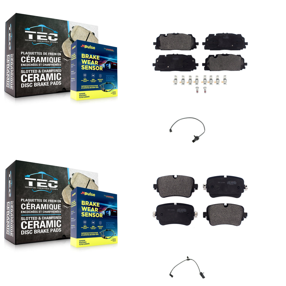 Front Rear Semi-Metallic Disc Brake Pads And Wear Sensors Kit For Audi Q7 Q8 A8 Quattro KPW-101243