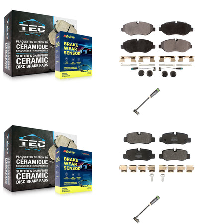 Front Rear Semi-Metallic Brake Pads & Extra Wear Sensor Kit For Mercedes-Benz Metris 2.0L KPW-101253