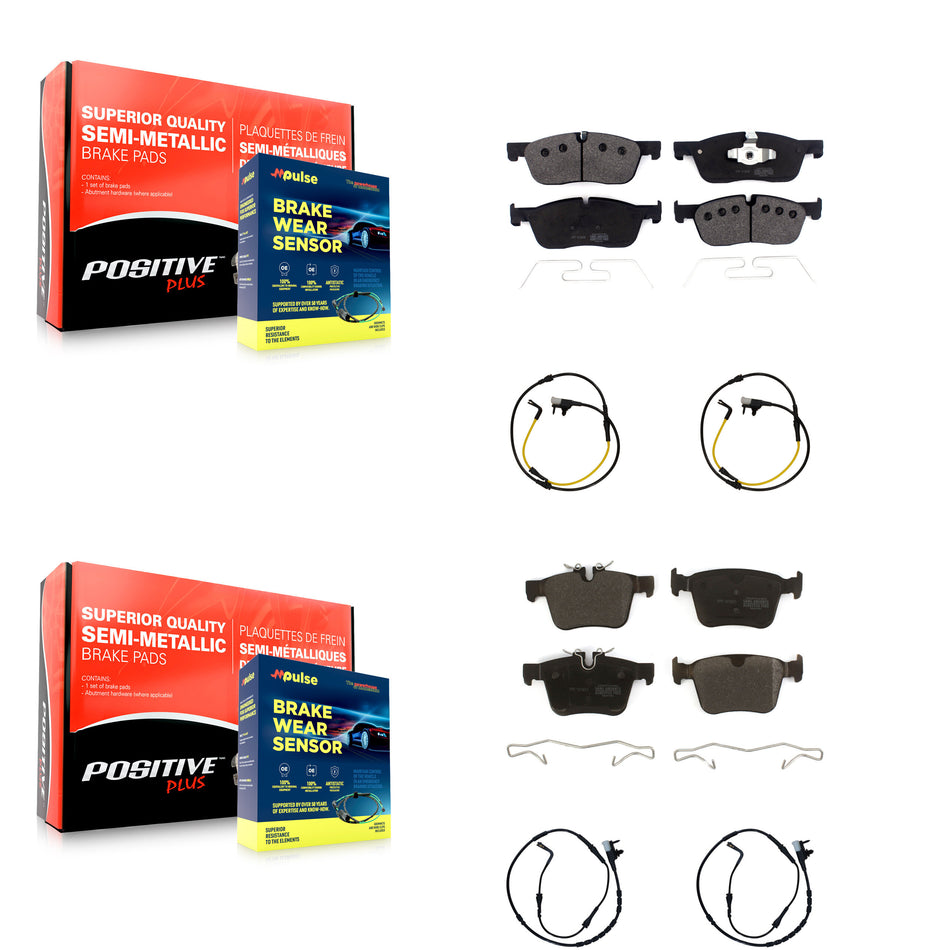 Front Rear Semi-Metallic Brake Pad And Wear Sensor Kit For Jaguar F-Pace Land Rover Range KPW-101255