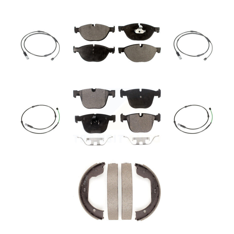 Front Rear Semi-Metallic Disc Brake Pad Wear Sensor Kit (7Pc) For BMW 535i GT xDrive 550i KPW-101301