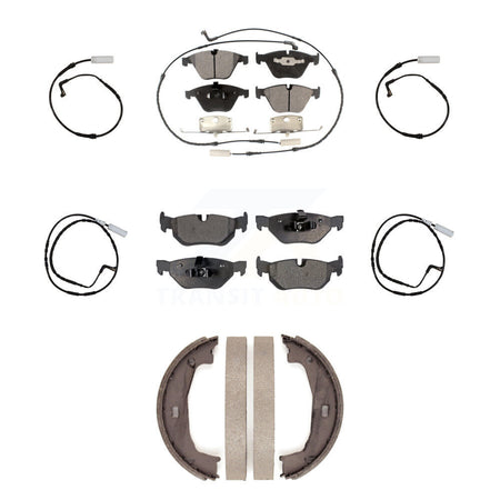 Front Rear Semi-Metallic Disc Brake Pad And Extra Wear Sensor Kit (7Pc) For BMW 328i 323i KPW-101310