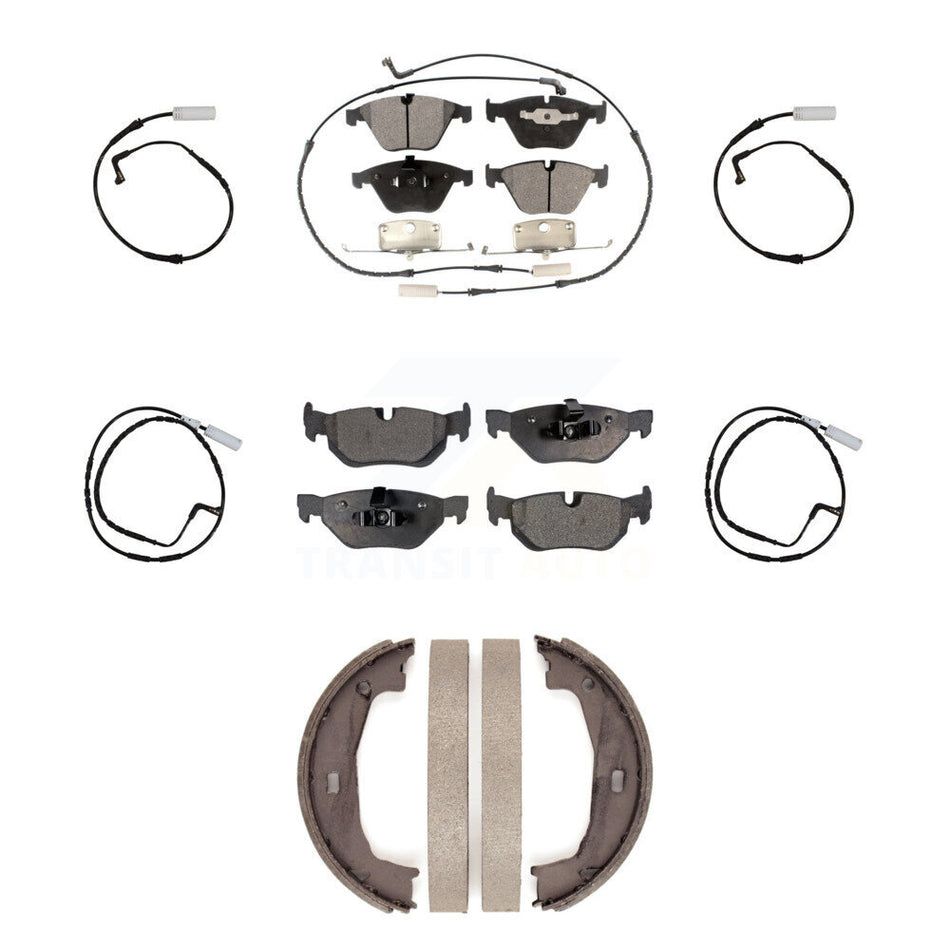 Front Rear Semi-Metallic Disc Brake Pad And Extra Wear Sensor Kit (7Pc) For BMW 328i 323i KPW-101310