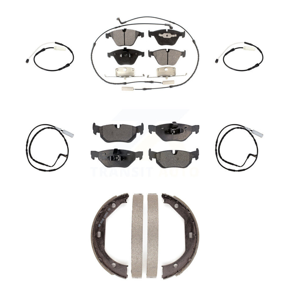 Front Rear Semi-Metallic Disc Brake Pads And Extra Wear Sensors Kit (7Pc) For BMW 328i KPW-101318
