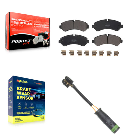 Rear Semi-Metallic Brake Pad Wear Sensor Kit For Mercedes-Benz Sprinter 4500 Freightliner KPW-101325