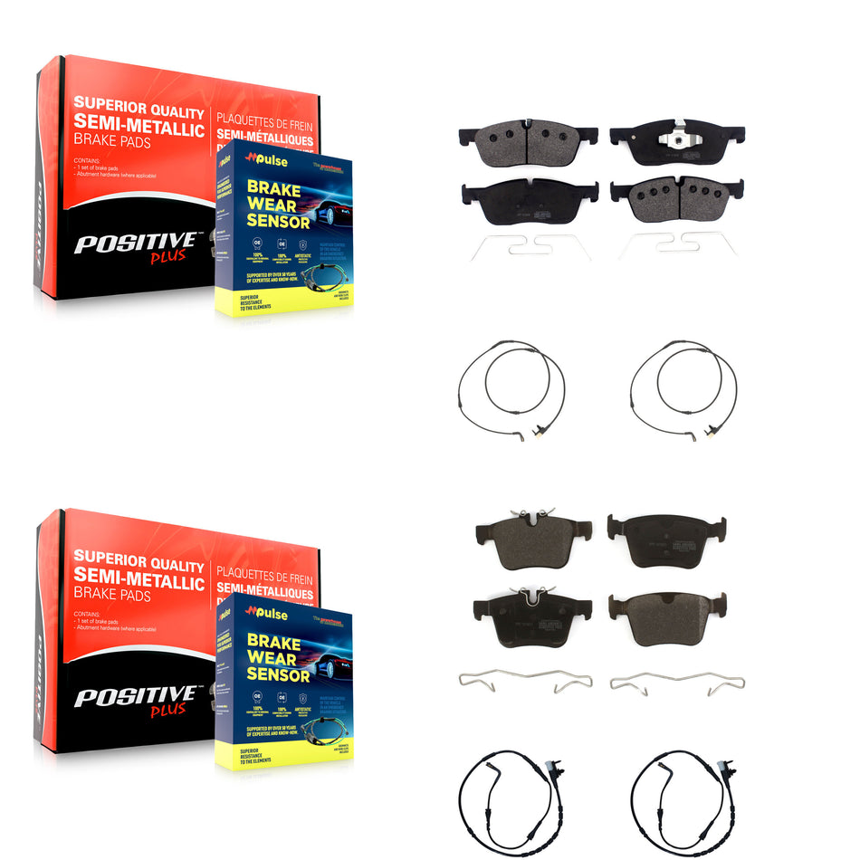 Front Rear Semi-Metallic Brake Pad And Wear Sensor Kit For Jaguar F-Pace Land Rover Range KPW-101346
