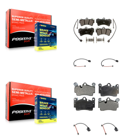Front Rear Semi-Metallic Disc Brake Pad Extra Wear Sensor Kit For Audi Q7 Porsche Cayenne KPW-101355