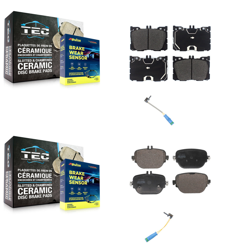 Front Rear Semi-Metallic Brake Pad & Wear Sensor Kit For 19-20 Mercedes-Benz E53 AMG 3.0L KPW-101364