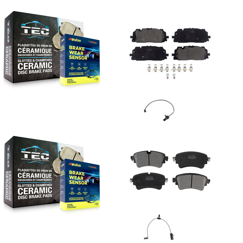Front Rear Semi-Metallic Disc Brake Pads Wear Sensor Kit For Audi A6 Quattro A7 Sportback KPW-101374
