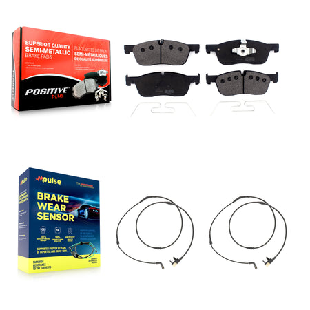 Front Semi-Metallic Brake Pads & Wear Sensor Kit For Jaguar F-Pace Land Rover Range Velar KPW-101402