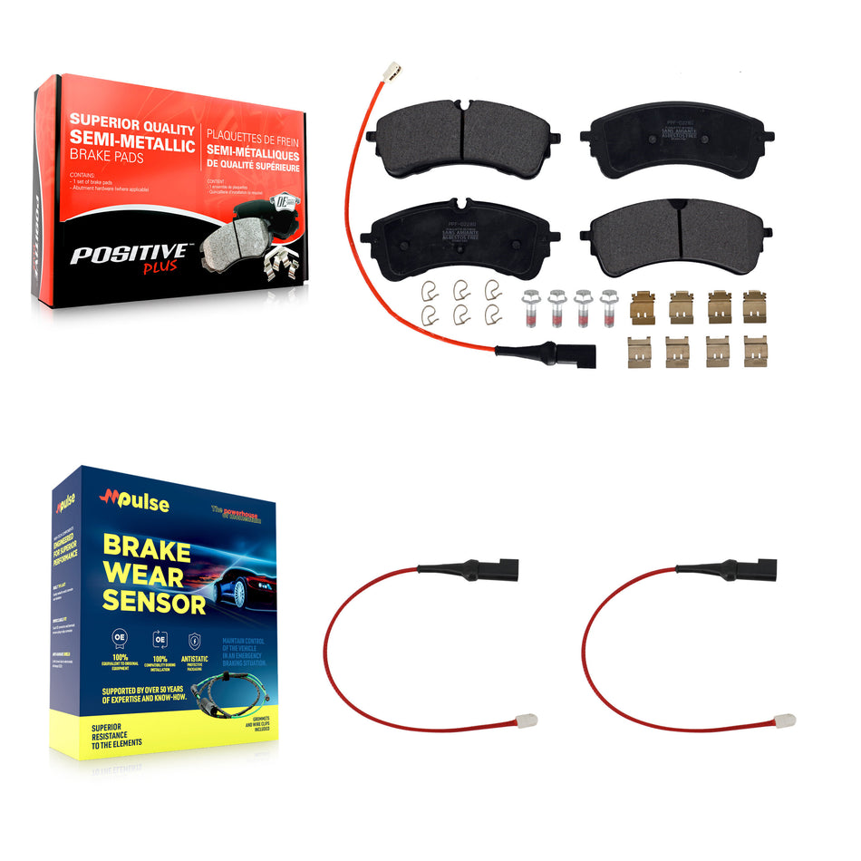 Rear Semi-Metallic Disc Brake Pads And Extra Wear Sensors Kit For Ford Transit-350 HD KPW-101421