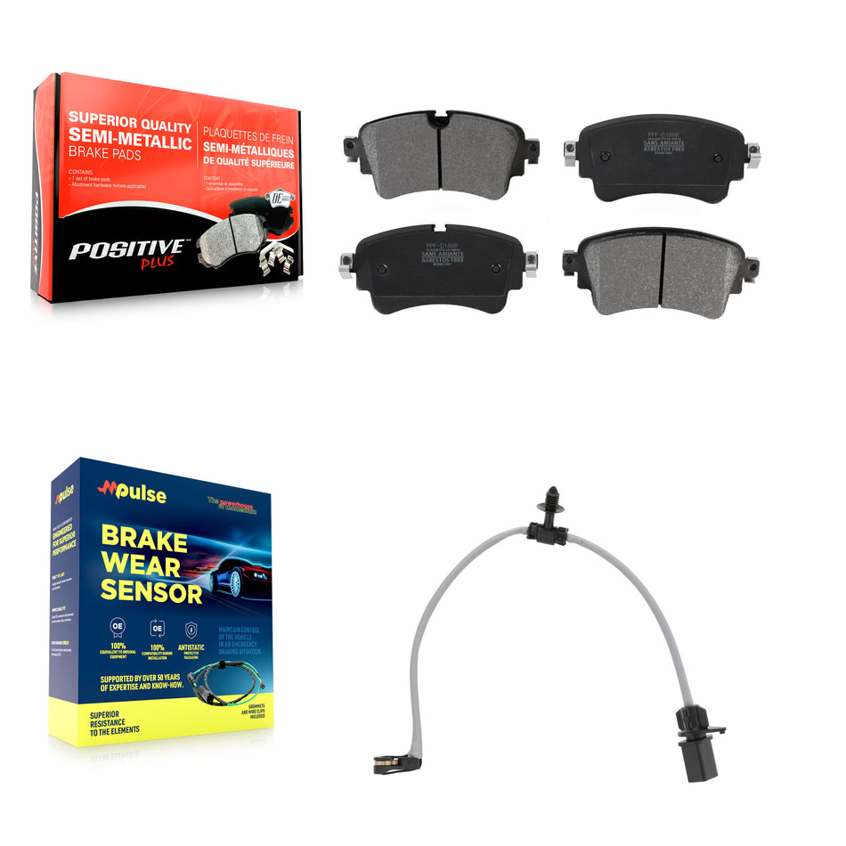 Rear Semi-Metallic Brake Pad And Wear Sensor Kit For Audi Q5 A6 Quattro A7 Sportback PHEV KPW-101423
