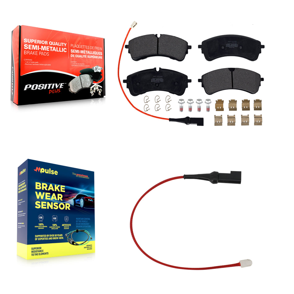 Rear Semi-Metallic Disc Brake Pads And Extra Wear Sensors Kit For Ford Transit-350 HD KPW-101431