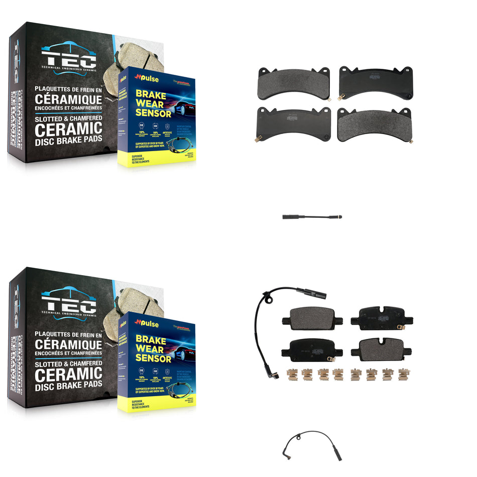 Front Rear Semi-Metallic Brake Pad Extra Wear Sensor Kit For GMC Sierra 1500 Chevrolet XL KPW-101435
